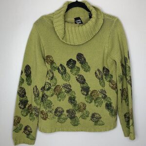 Christina Rotelli Women's Small Green Turtleneck Long Sleeve‎ Pullover Sweater